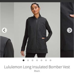 Lululemon long insulated Bomber Vest Size 8